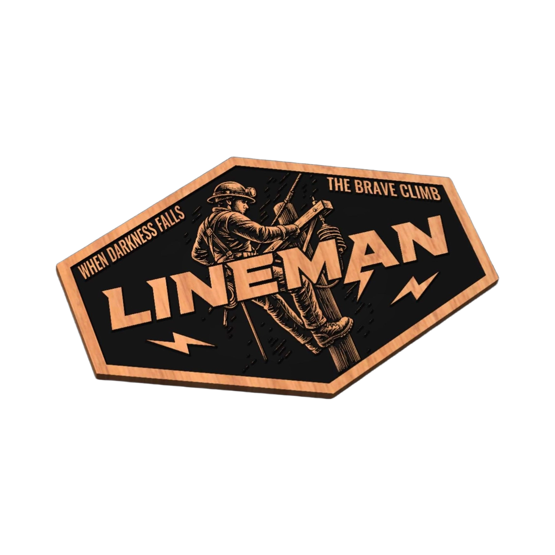 Lineman SVG file for laser cutting and CNC routing, LightBurn and Vectric ready
