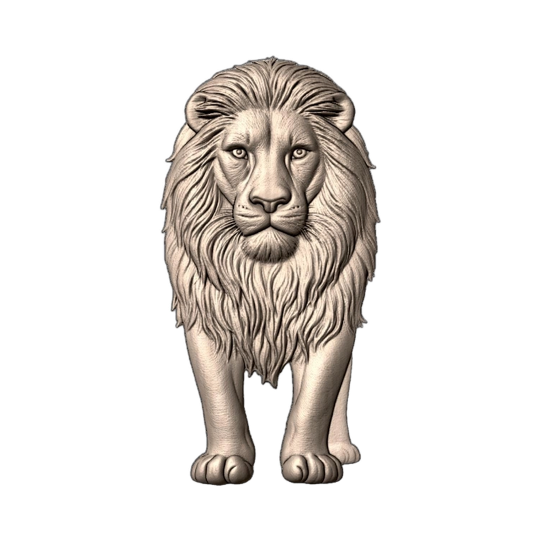 Lion File STL file for 3D printing and CNC routing, LightBurn and Vectric ready