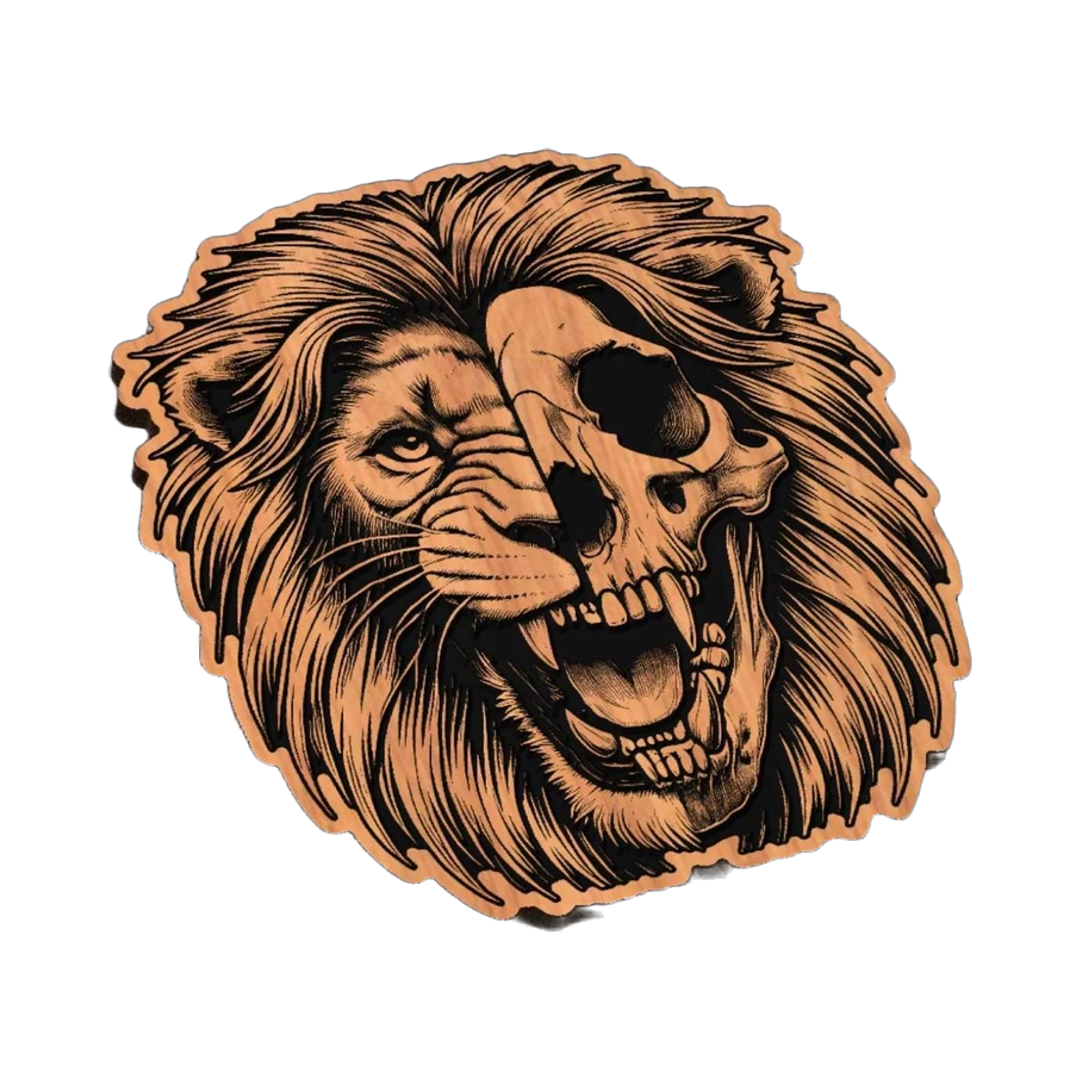 Lion Skull SVG file for laser cutting and CNC routing, LightBurn and Vectric ready