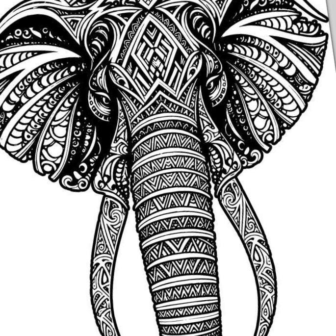 Madala Elephant Mandala Design SVG file included with instant download