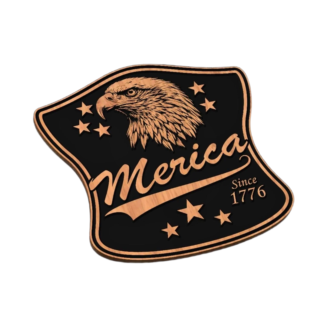 Merica SVG file for laser cutting and CNC routing, LightBurn and Vectric ready
