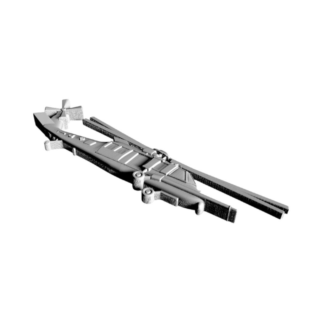 MH-60 Blackhawk detail view, ready for 3D printing and CNC routing