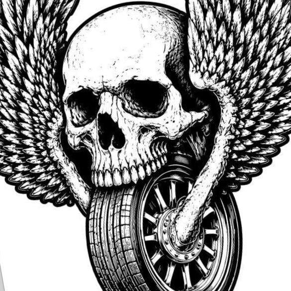 Motorcycle Skull Wings SVG file included with instant download