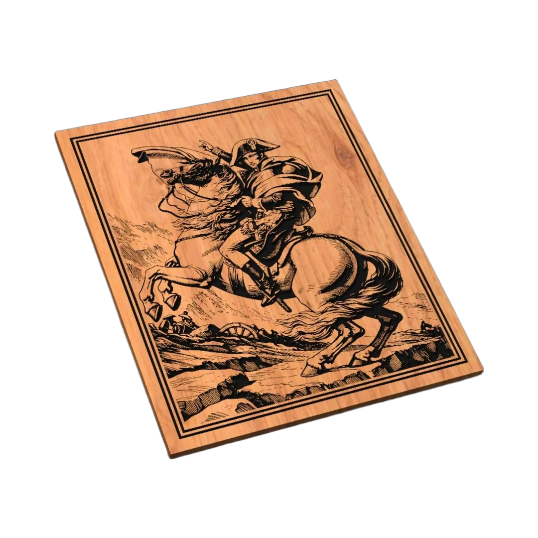 Napoleon Bonaparte Crossing the Alps SVG file for laser cutting and CNC routing, LightBurn and Vectric ready