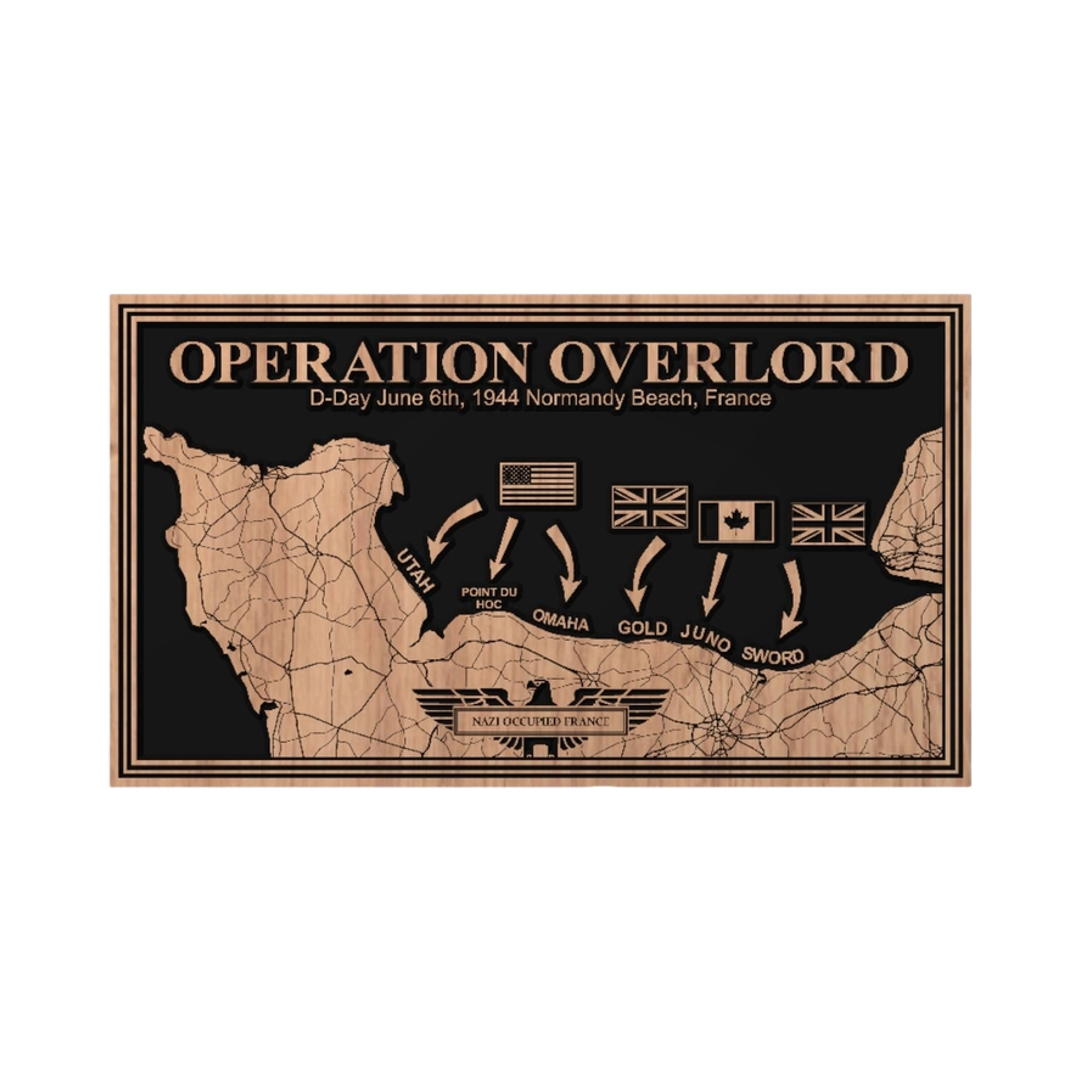 Operation Overlord Battle Map (D-Day) detail view, ready for laser cutting and CNC routing