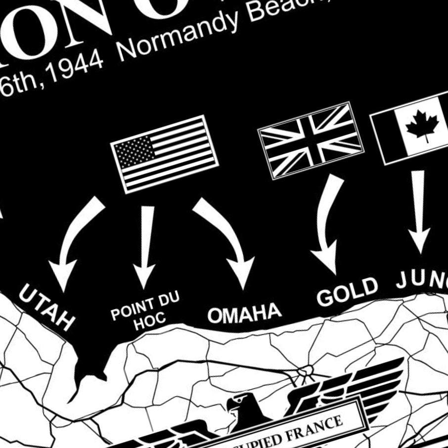 Operation Overlord Battle Map (D-Day) SVG file included with instant download