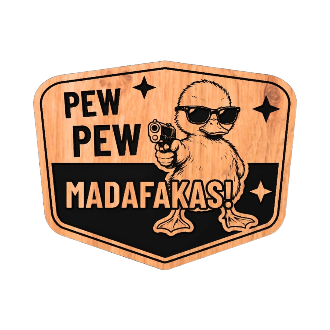 Pew Pew Madafucka detail view, ready for digital crafting