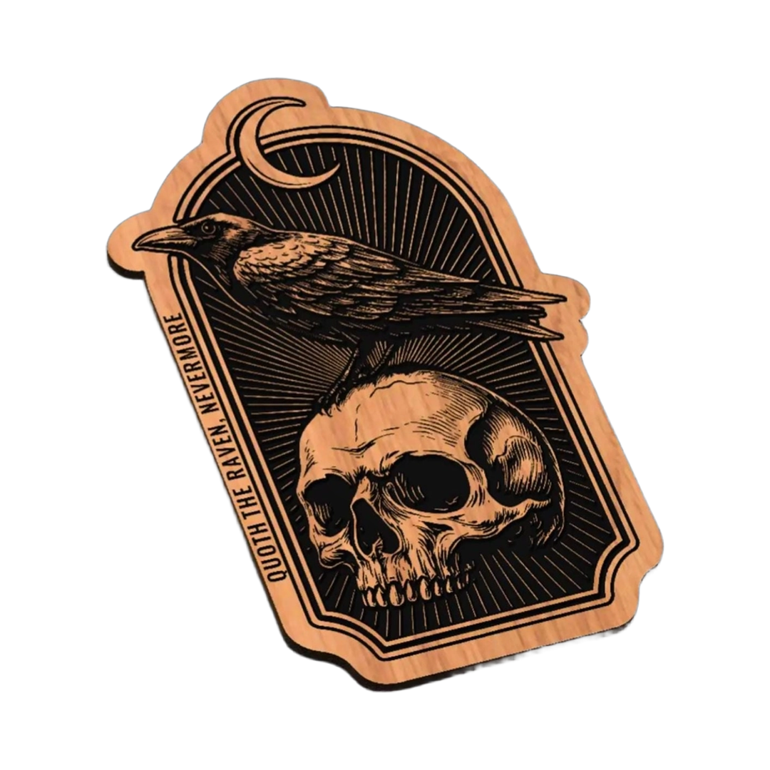 Raven Skull SVG file for laser cutting and CNC routing, LightBurn and Vectric ready