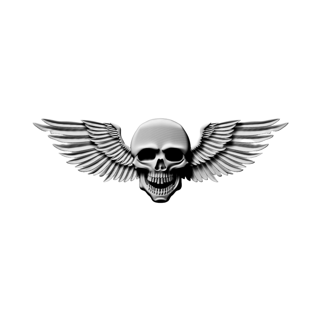 Gothic Skull Wings STL file for digital crafting, LightBurn and Vectric ready