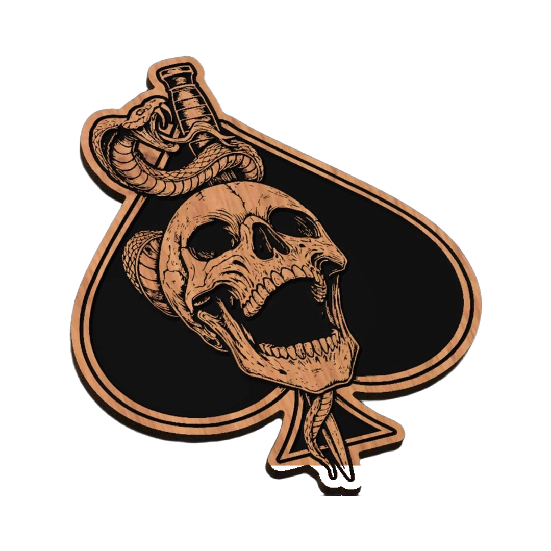 Snake Skull SVG file for laser cutting and CNC routing, LightBurn and Vectric ready