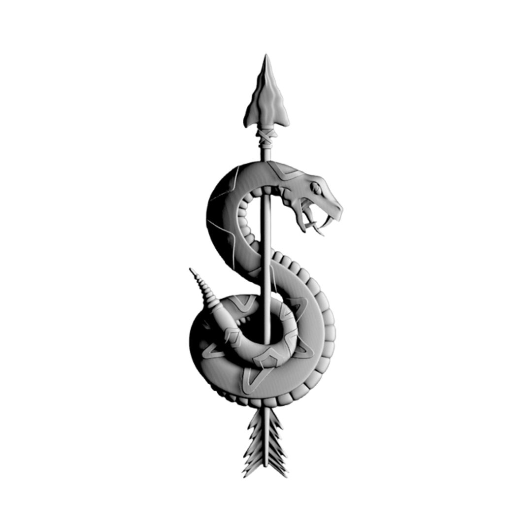 Sniper Badge STL file for 3D printing and CNC routing, LightBurn and Vectric ready
