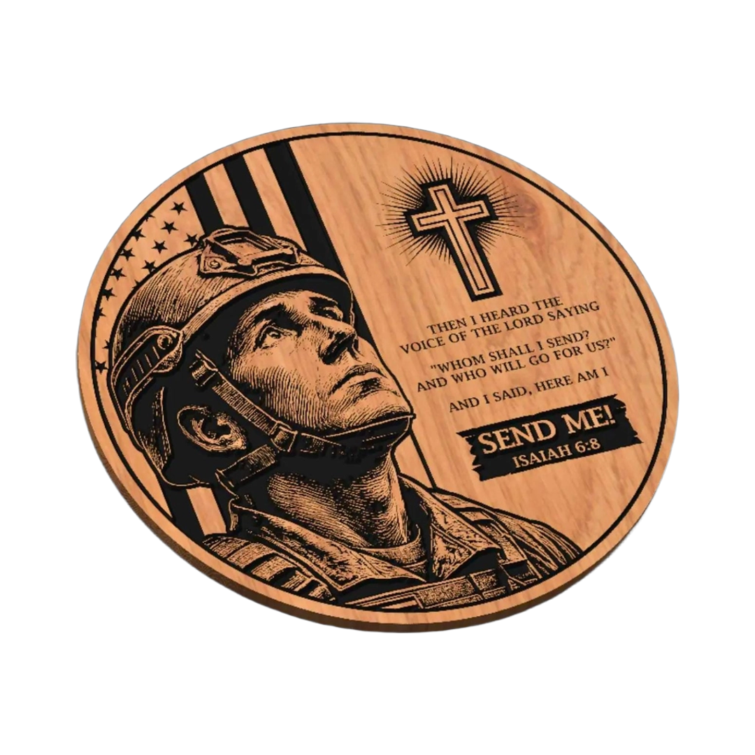 Soldier Bible Verse SVG file for laser cutting and CNC routing, LightBurn and Vectric ready