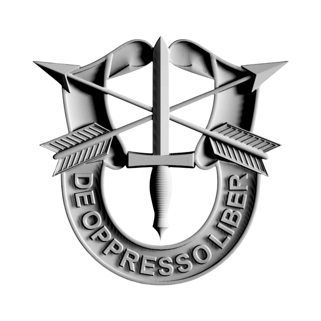 Special Forces STL file for 3D printing and CNC routing, LightBurn and Vectric ready