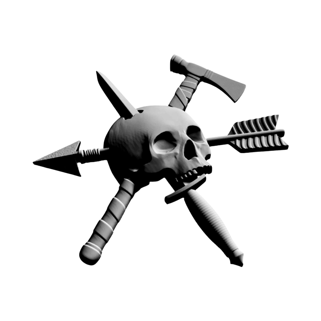 Special Operations Skull detail view, ready for 3D printing and CNC routing