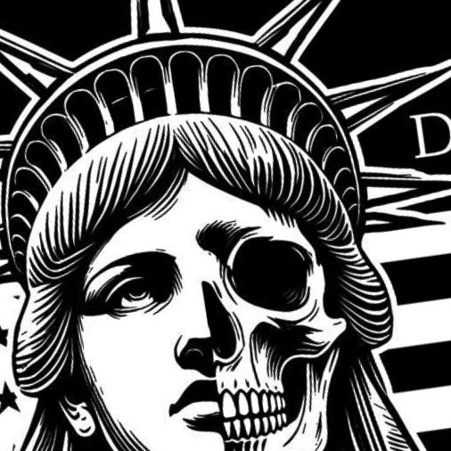 Statue of Liberty Skull detail view, ready for laser cutting and CNC routing