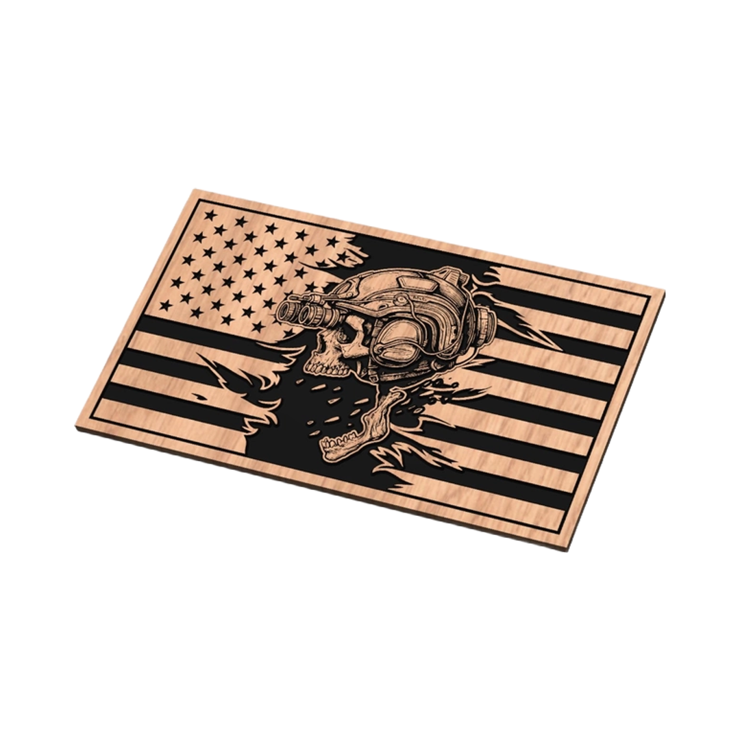 Tactical Skull American Flag design preview, weapons & tactical