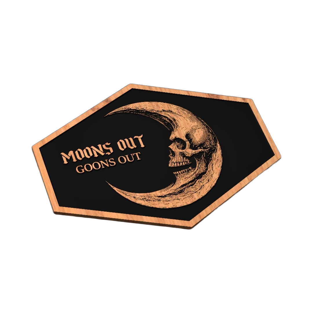 Tactical Skull Moon SVG file for laser cutting and CNC routing, LightBurn and Vectric ready