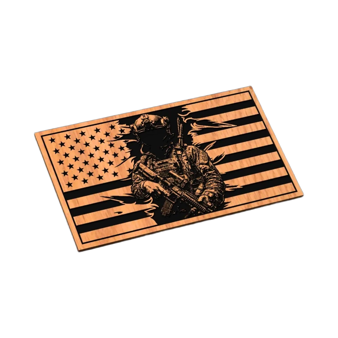 Tactical Soldier SVG file for laser cutting and CNC routing, LightBurn and Vectric ready
