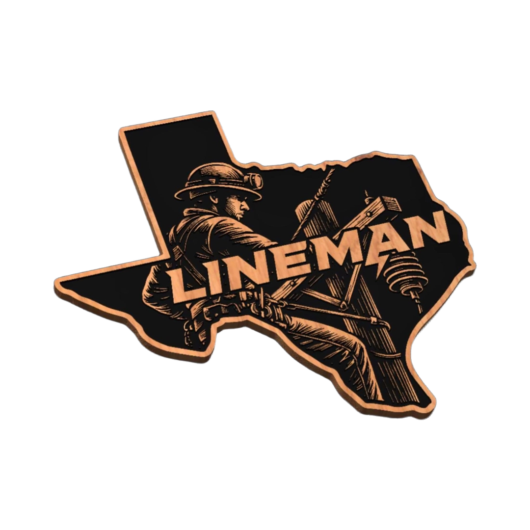 Texas Lineman SVG file for laser cutting and CNC routing, LightBurn and Vectric ready
