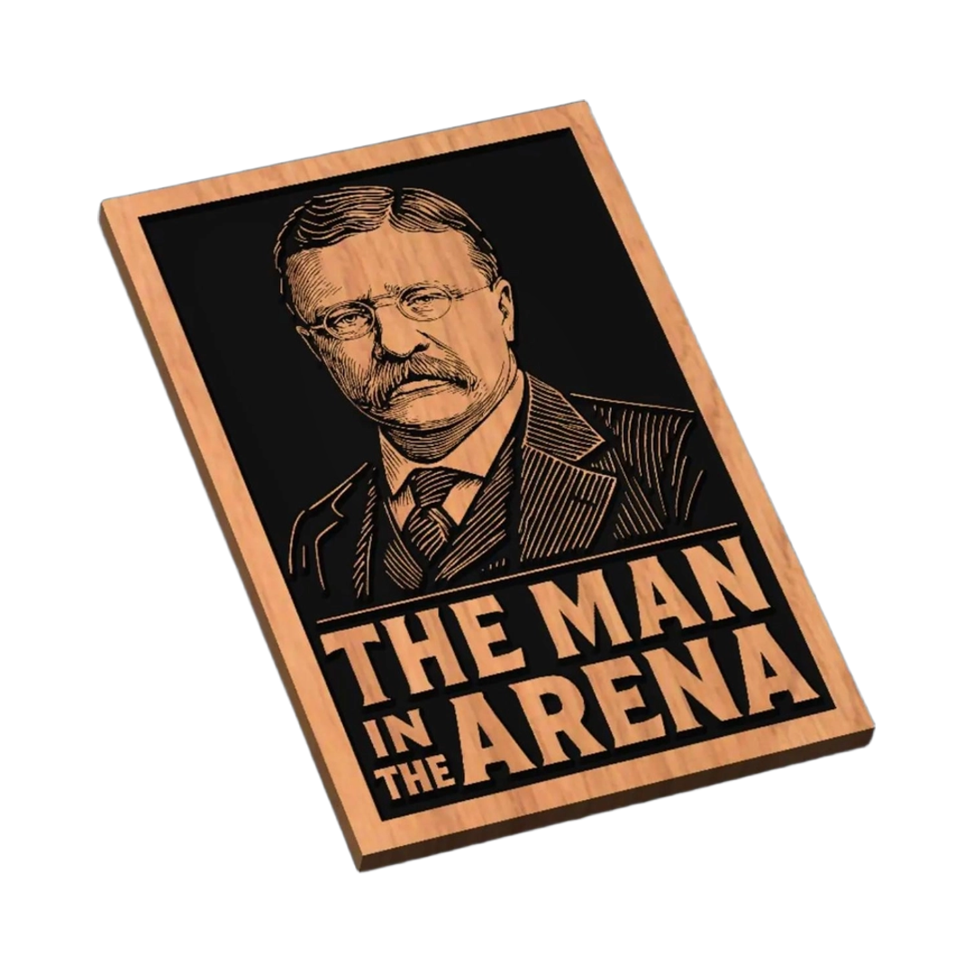 The Man in the Arena SVG file for laser cutting and CNC routing, LightBurn and Vectric ready