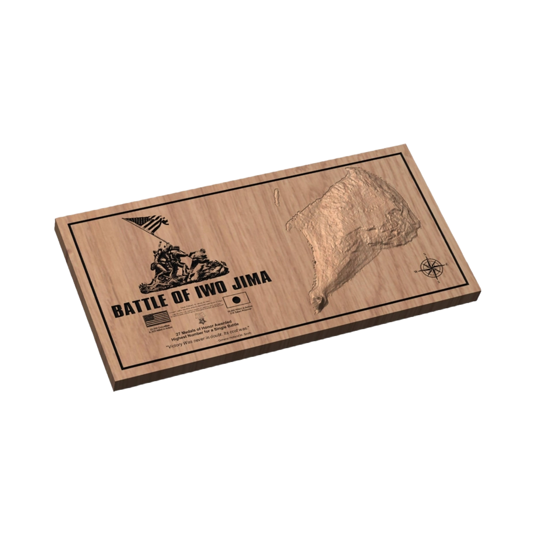 U.S. Marines Iwo Jima Terrain Battle STL file for laser cutting and CNC routing, LightBurn and Vectric ready