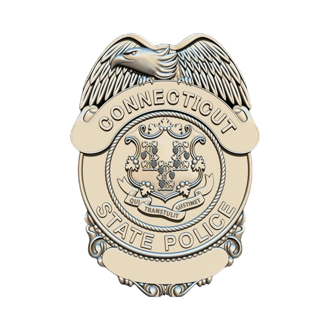 Connecticut State Police badge STL file for digital crafting, LightBurn and Vectric ready