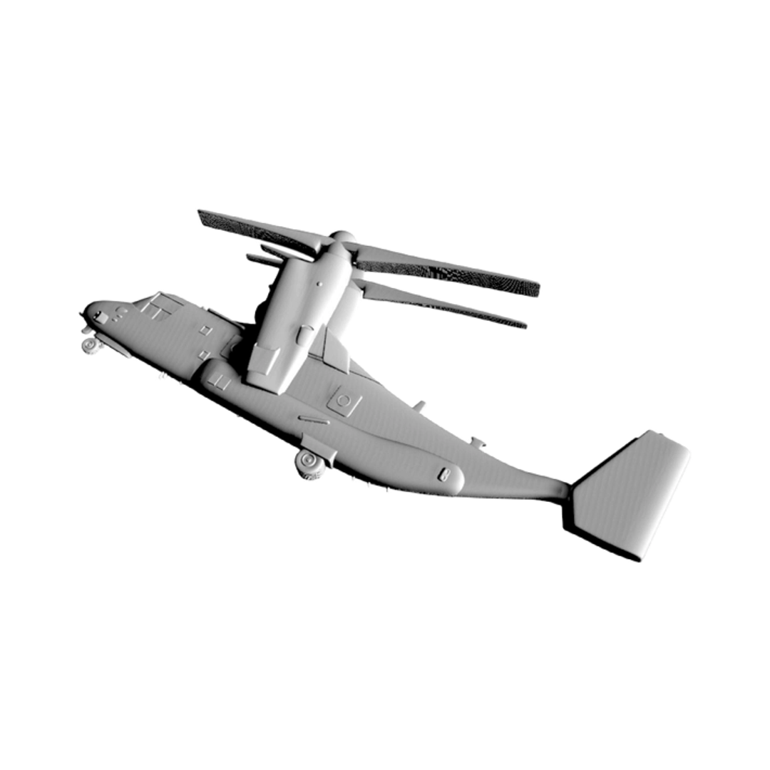 V-22 Osprey detail view, ready for 3D printing and CNC routing