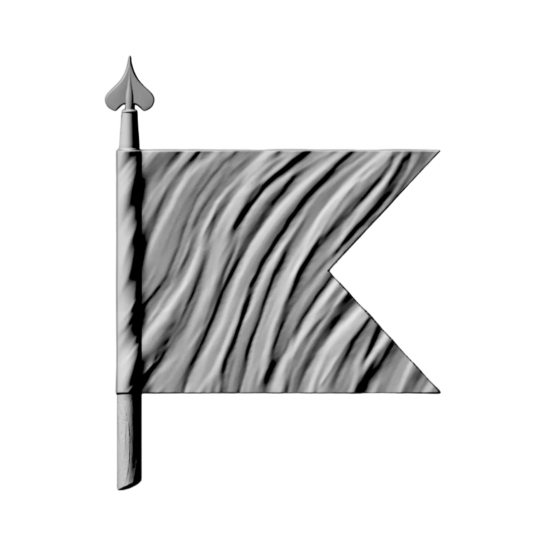 Wavy Military Guidon Flag STL file for 3D printing and CNC routing, LightBurn and Vectric ready