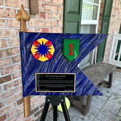 Wavy Military Guidon Flag detail view, ready for 3D printing and CNC routing