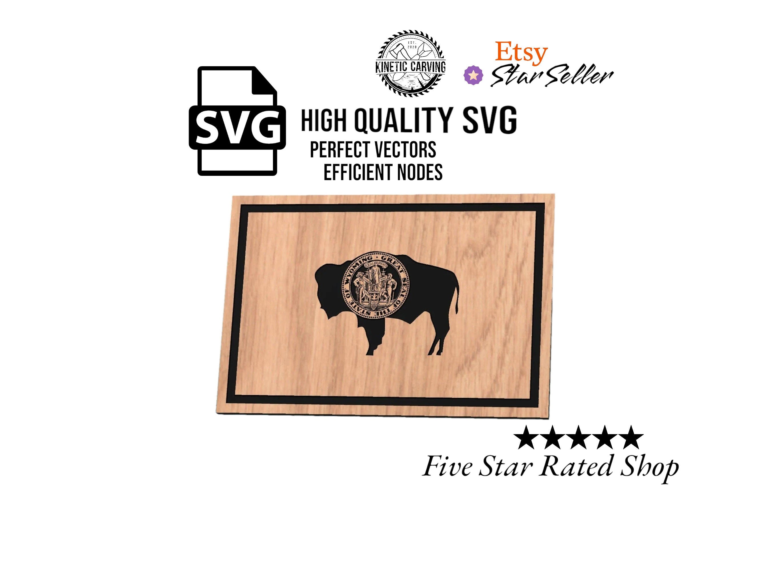 Wyoming State Flag SVG file included with instant download