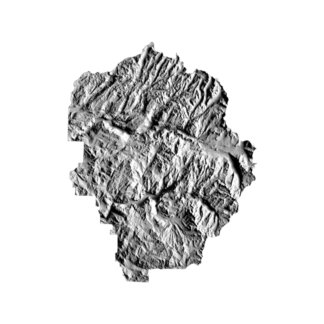 Yosemite National Park Topographic Map STL file for 3D printing and CNC routing, LightBurn and Vectric ready