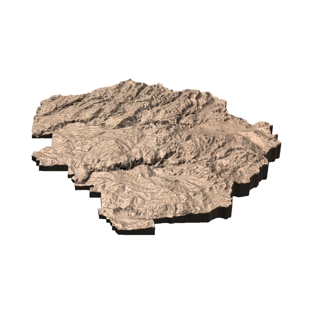Yosemite National Park Topographic Map compatible with LightBurn and Vectric