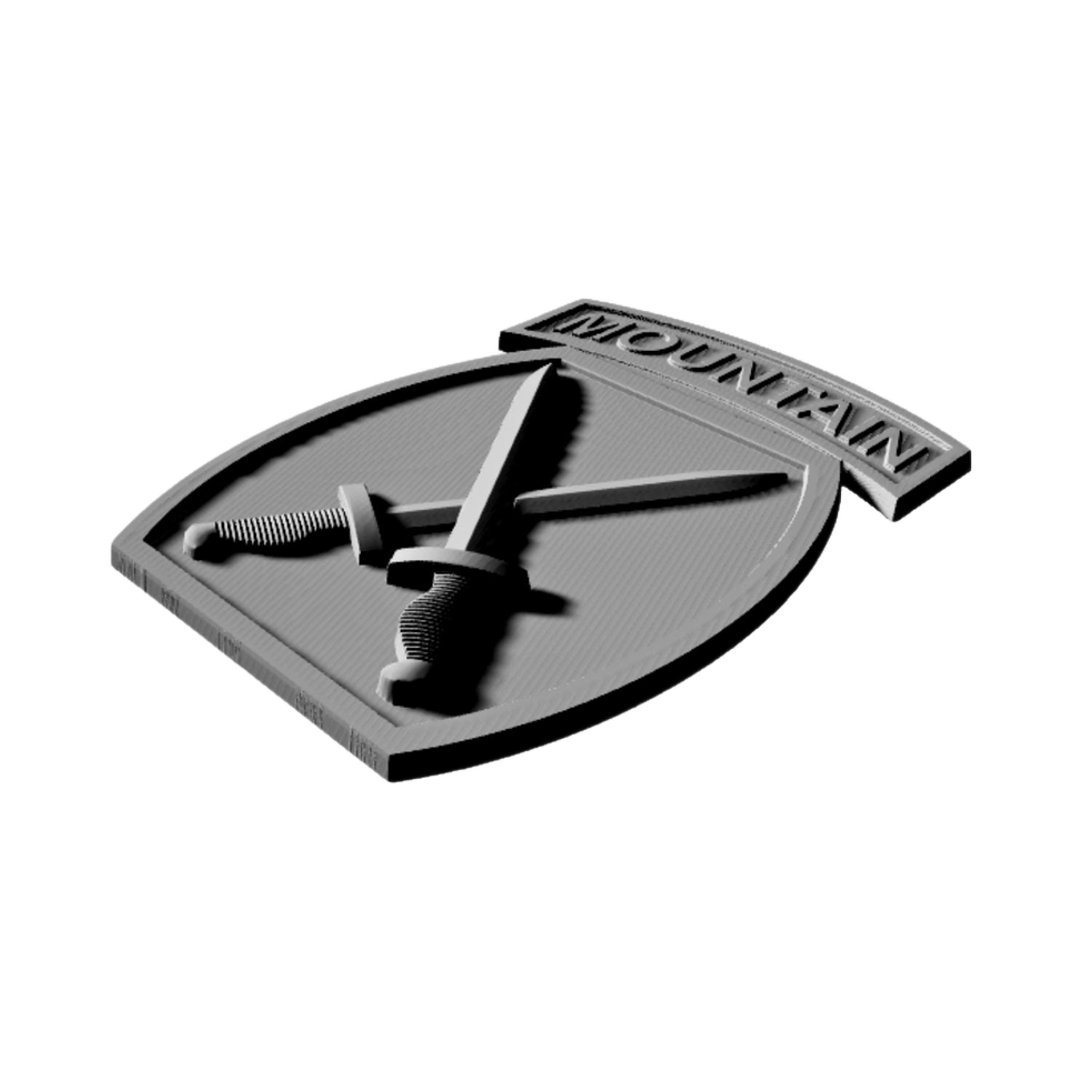 10th Mountain Division detail view, ready for 3D printing and CNC routing