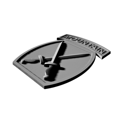 10th Mountain Division detail view, ready for 3D printing and CNC routing