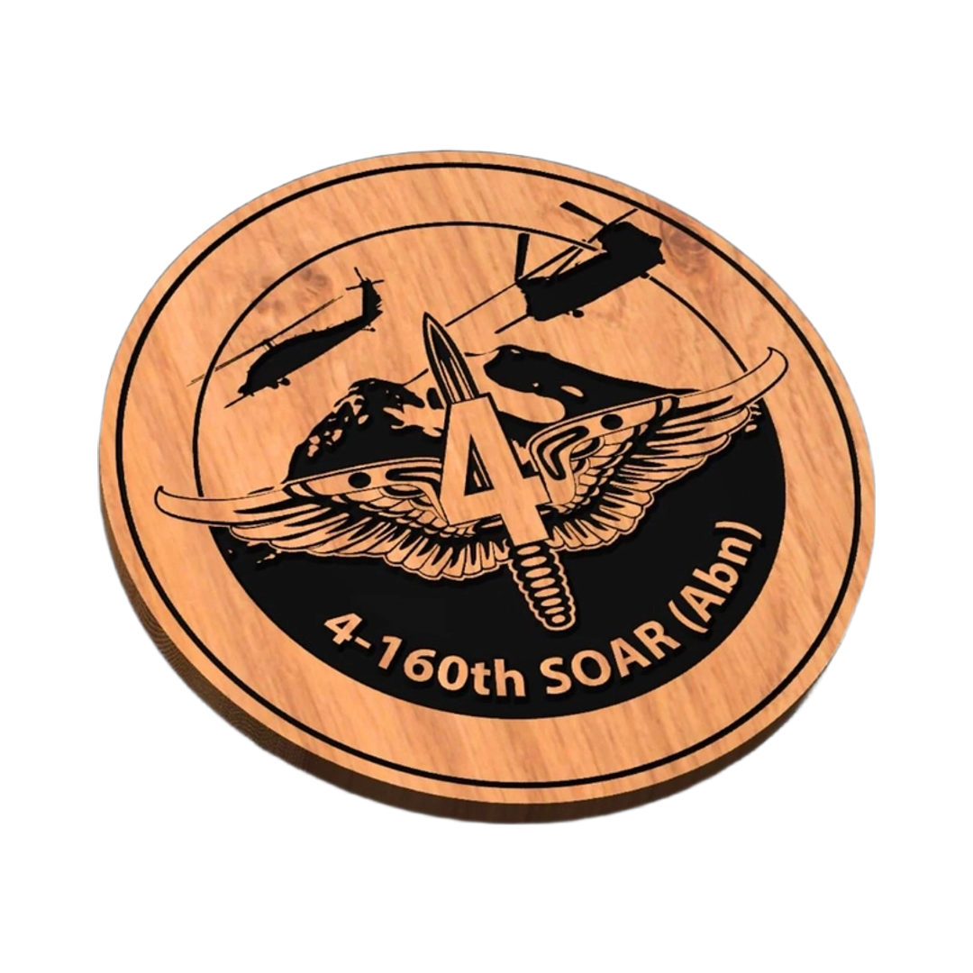 4/160th SOAR (Abn) SVG file for laser cutting and CNC routing, LightBurn and Vectric ready