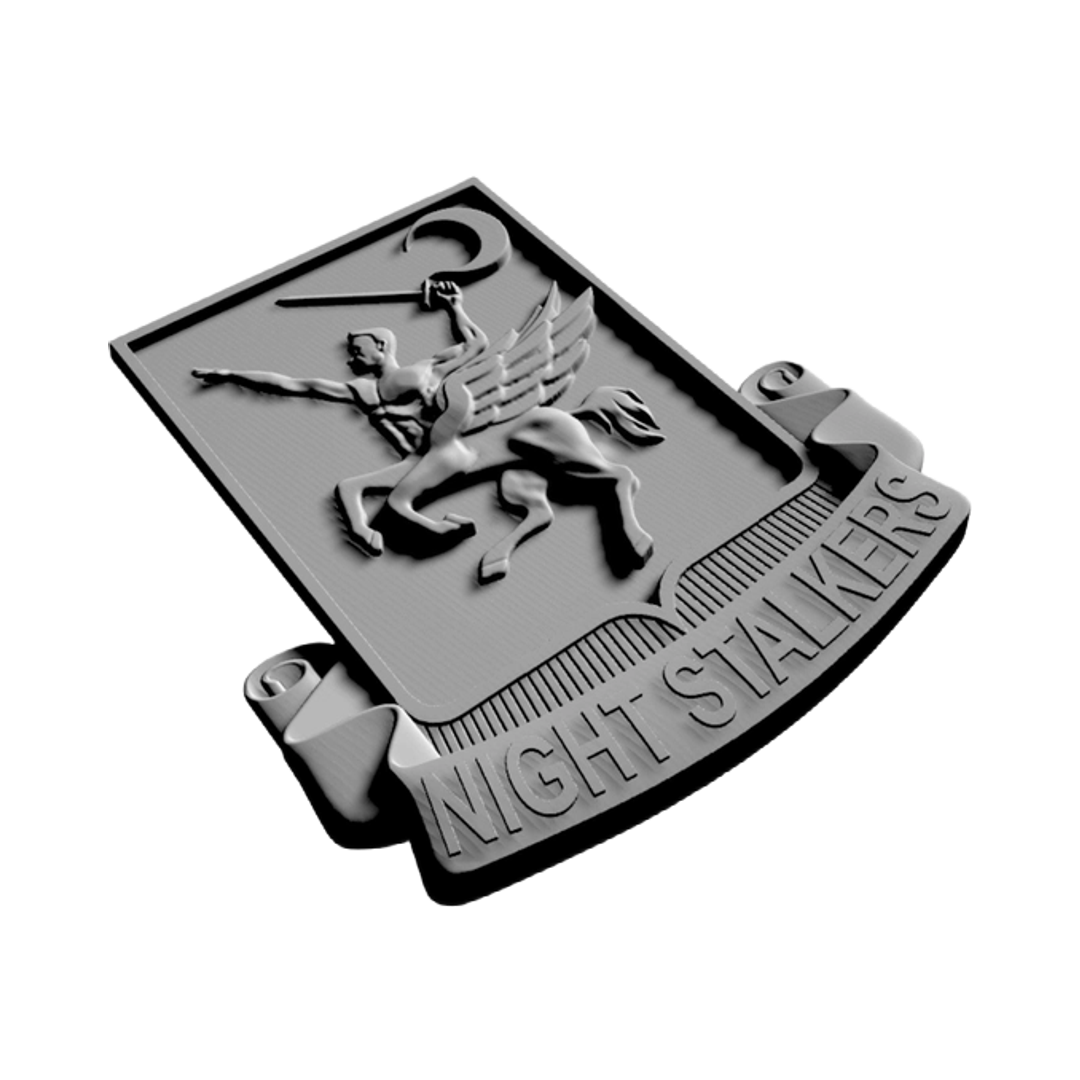 160th SOAR Night Stalkers Emblem detail view, ready for 3D printing and CNC routing
