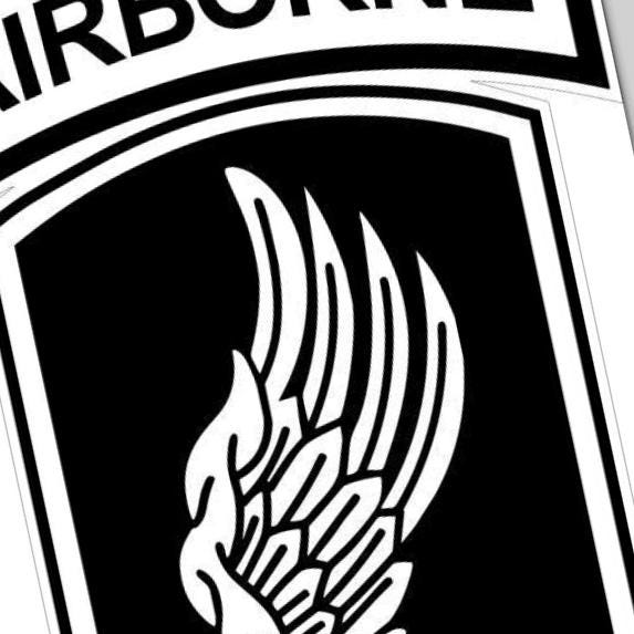 173rd Airborne Sky Soldiers Patch detail view, ready for laser cutting and CNC routing