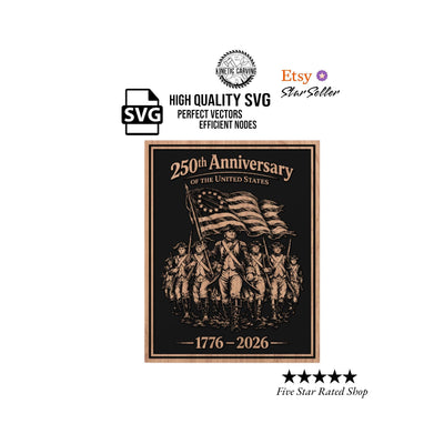 1776-2026 USA 250th Anniversary Patriotic SVG file included with instant download