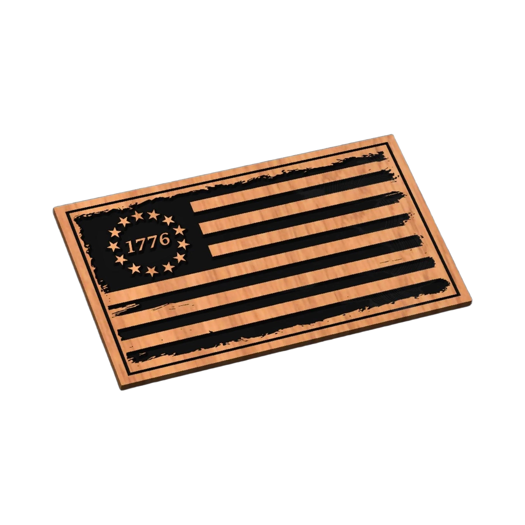 U.S. 1776 Distressed Flag SVG file for laser cutting and CNC routing, LightBurn and Vectric ready