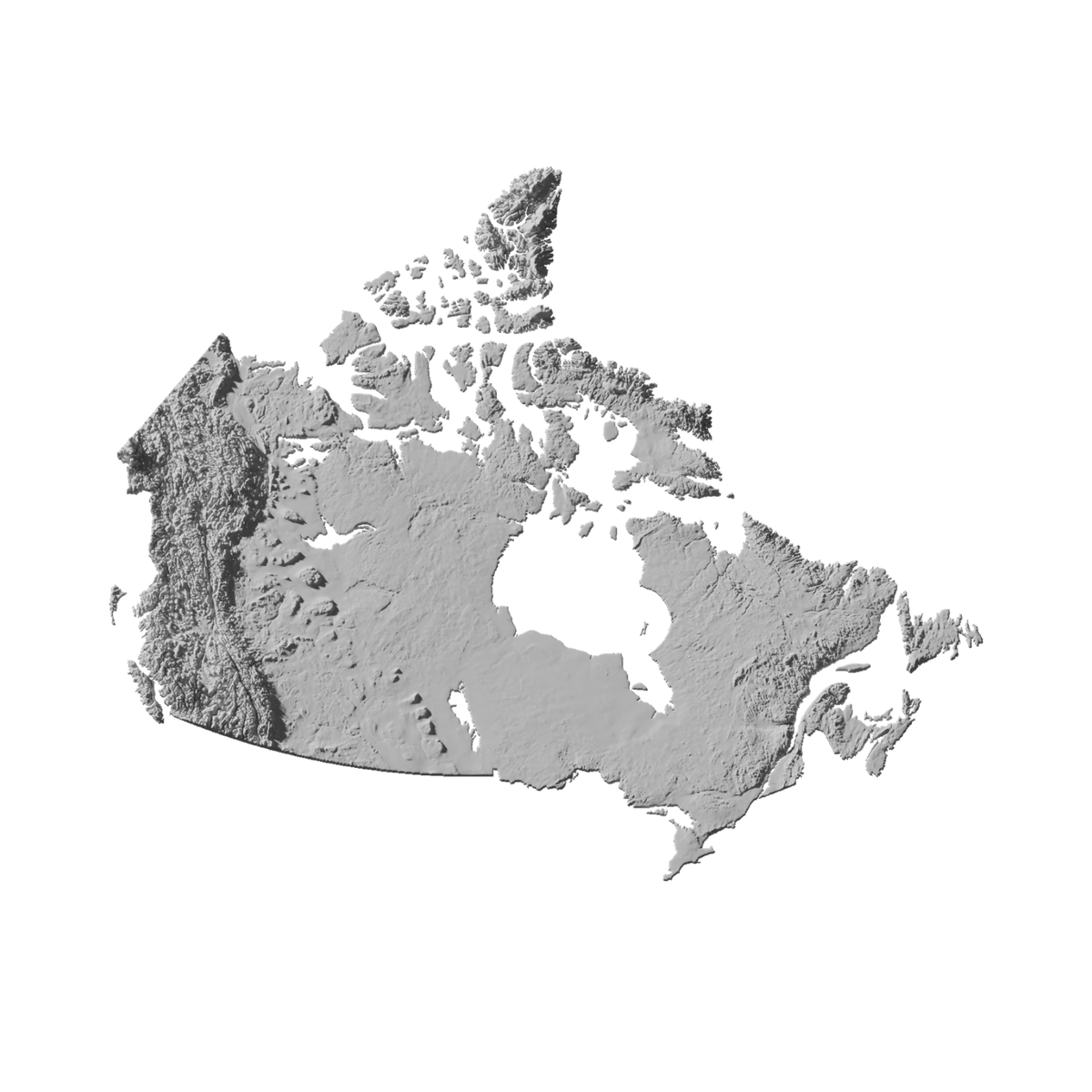 Canada Terrain Map