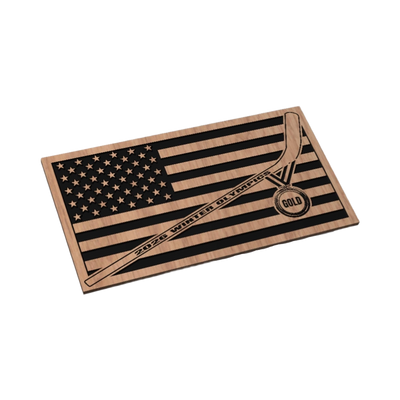 2026 Olympic Hockey Gold Medal Flag SVG file for laser cutting and CNC routing, LightBurn and Vectric ready