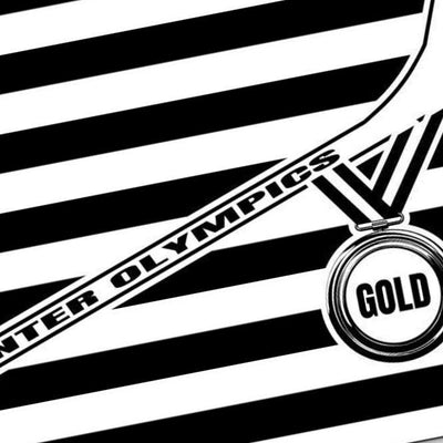 2026 Olympic Hockey Gold Medal Flag detail view, ready for laser cutting and CNC routing