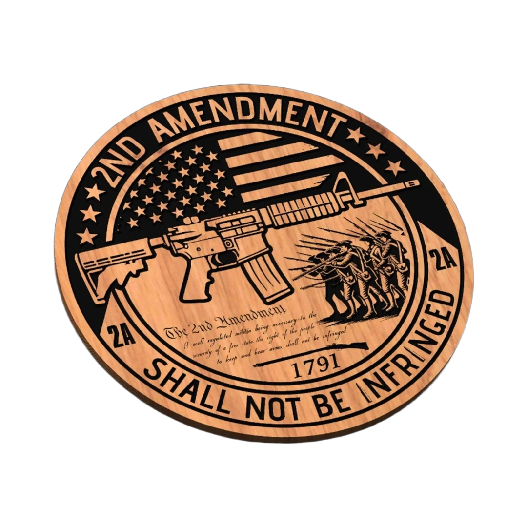 2nd Amendment SVG file for laser cutting and CNC routing, LightBurn and Vectric ready
