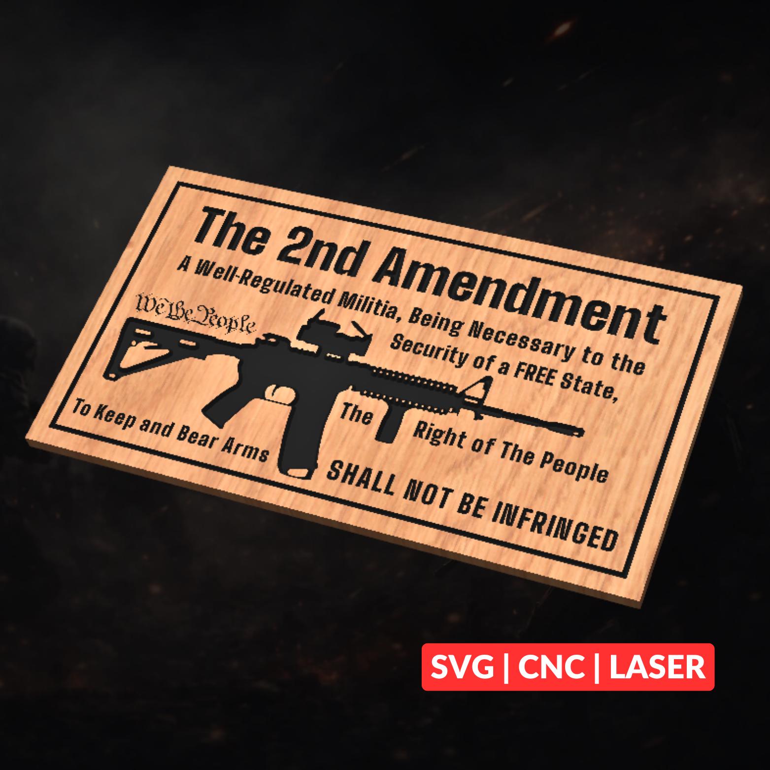 2nd Amendment Design detail view, ready for laser cutting and CNC routing