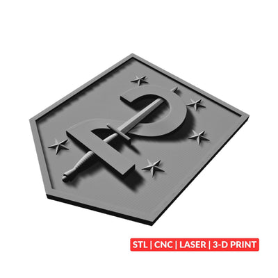 2nd Marine Raider Battalion detail view, ready for 3D printing and CNC routing