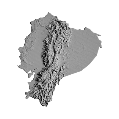 Ecuador Terrain Map STL file for 3D printing and CNC routing, LightBurn and Vectric ready