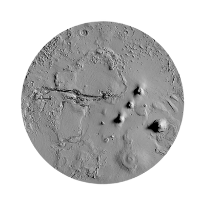 3D Mars STL file for 3D printing and CNC routing, LightBurn and Vectric ready