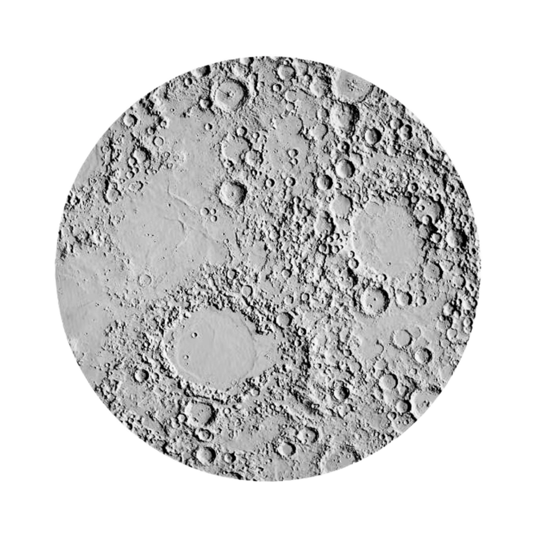 Lunar Moon Terrain Map STL file for 3D printing and CNC routing, LightBurn and Vectric ready
