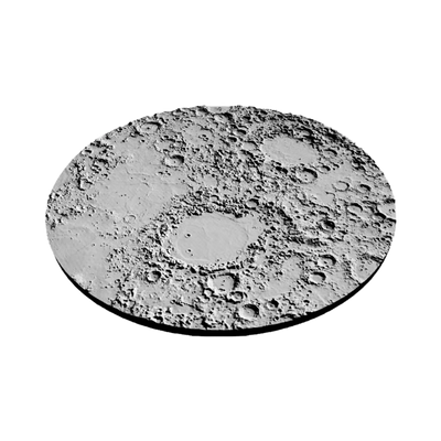 Lunar Moon Terrain Map detail view, ready for 3D printing and CNC routing