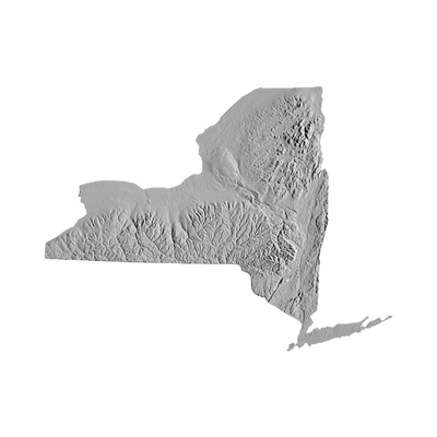New York Terrain Map STL file for 3D printing and CNC routing, LightBurn and Vectric ready